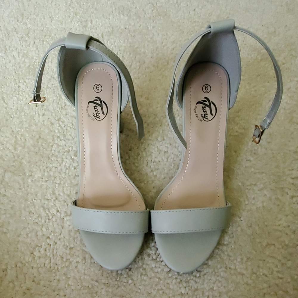 Grey Strappy Pumps